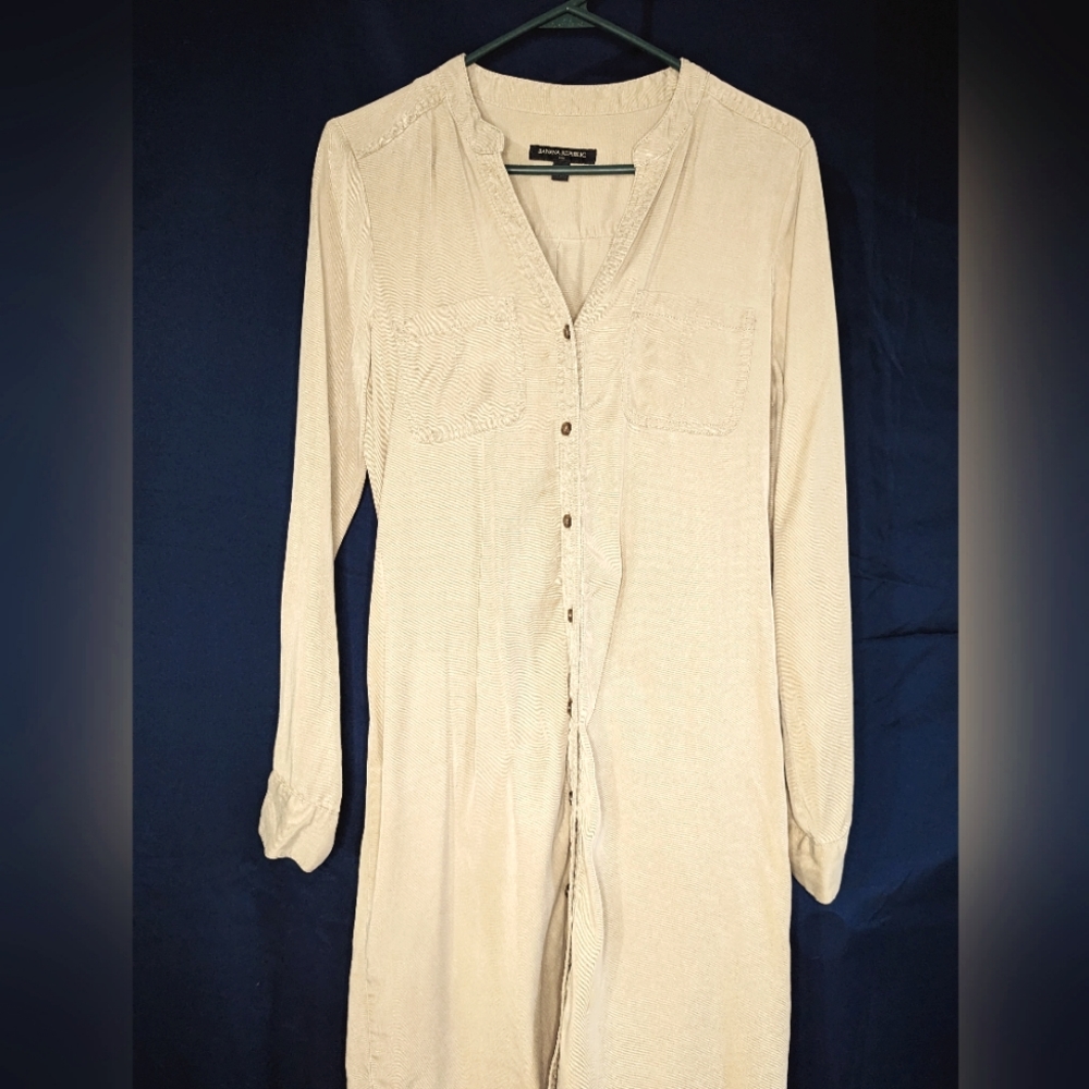 Tan button down dress